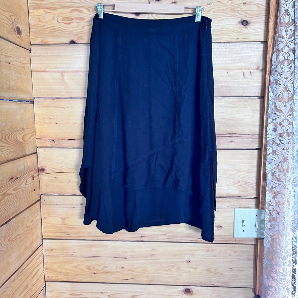 Handkerchief Hem Skirt Sz Medium Navy Blue Asymmetric Layered Blue Sky Clothing